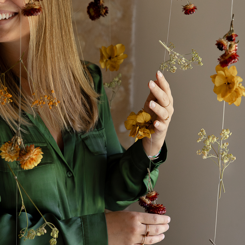 Guirlande de fleurs séchées