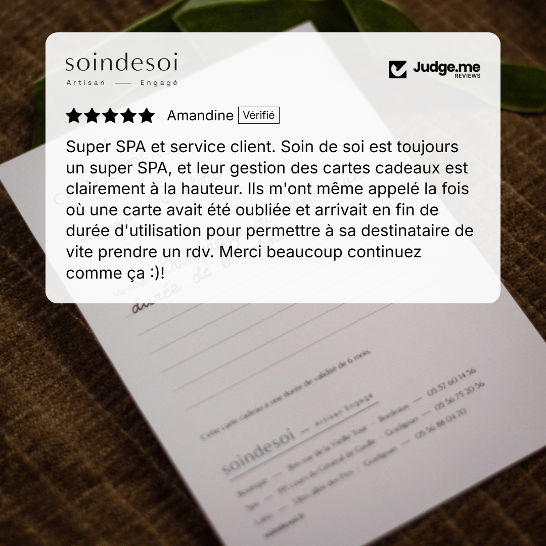 Carte cadeau soins papier