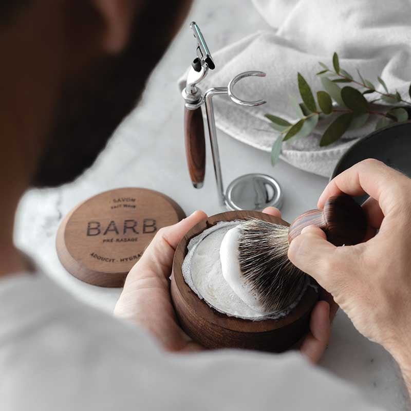 Box pour homme - rasoir, blaireau et savon barbier naturel et bio