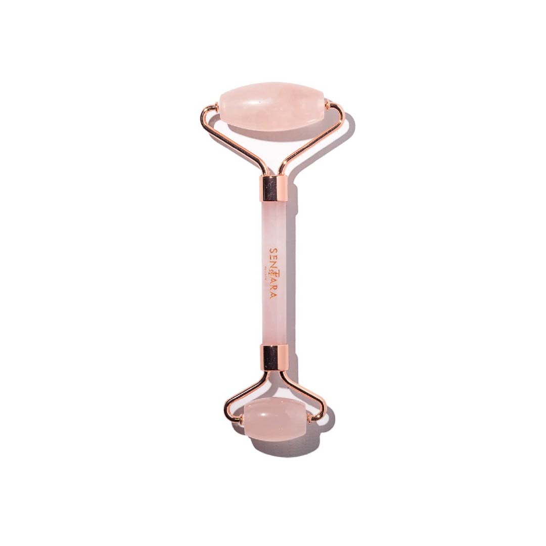 Roller raffermissant en quartz rose - Pour tonifie et redonner de l'éclat à la peau - Soin de Soi