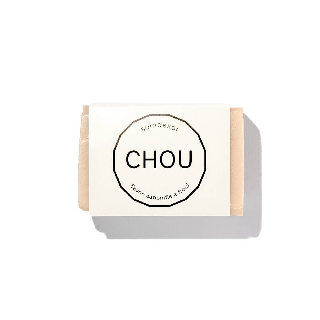 Savon solide saponifié à froid CHOU - Nettoie, assainie et tonifie tous les types de peaux- 100gr - Soin de Soi